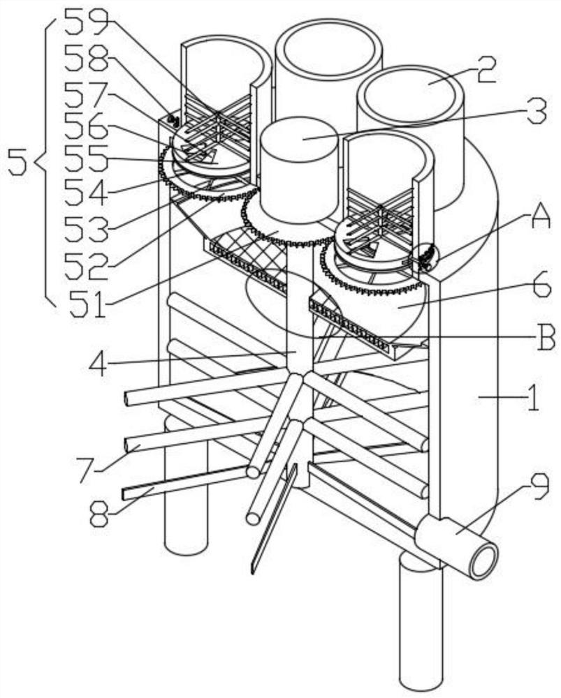 Feed blending treatment device for livestock breeding