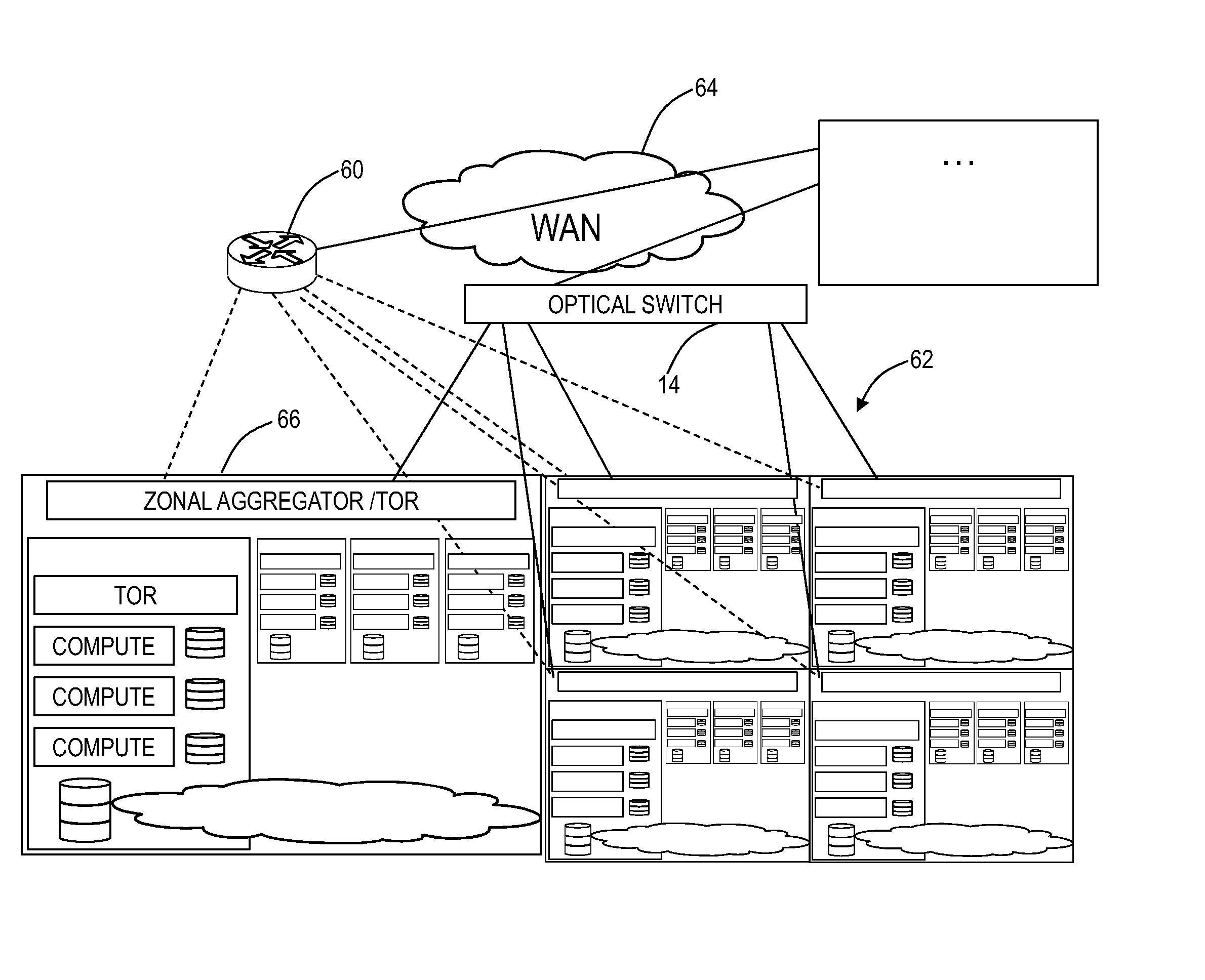 Electro-optical switching fabric systems and methods