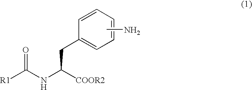 Methods for producing phenylalanine derivatives having a quinazolinedione skeleton and intermediates for production thereof