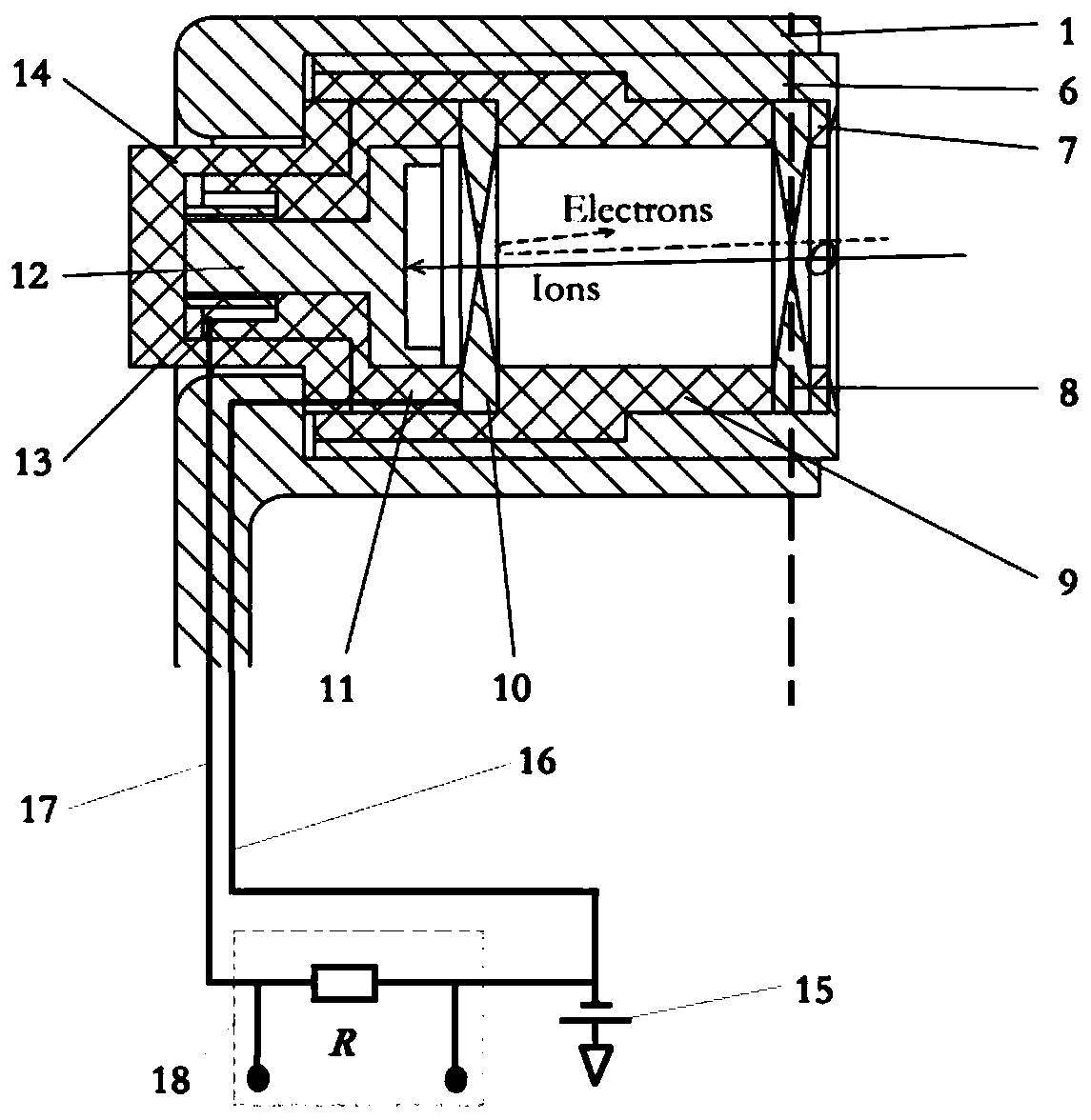 Plasma thruster steady-state ion flow field measurement device and measurement method