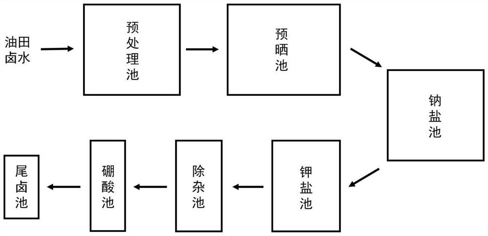 A kind of method for comprehensively extracting lithium potassium boron from oil field brine