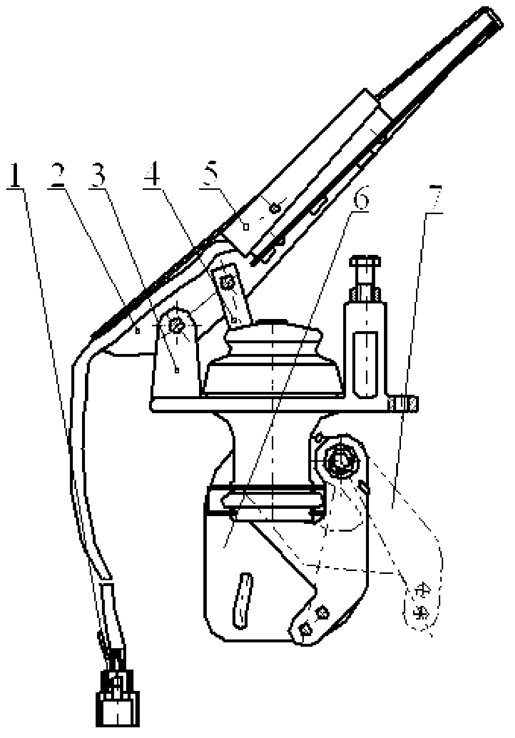 Engineering machinery braking pedal and operating method thereof