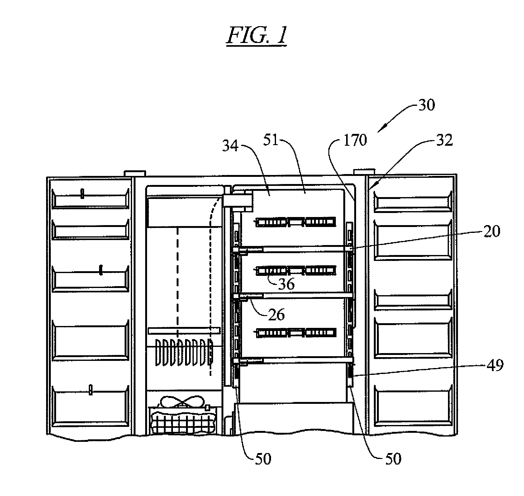 Encapsulated sliding shelf and over-molded frame