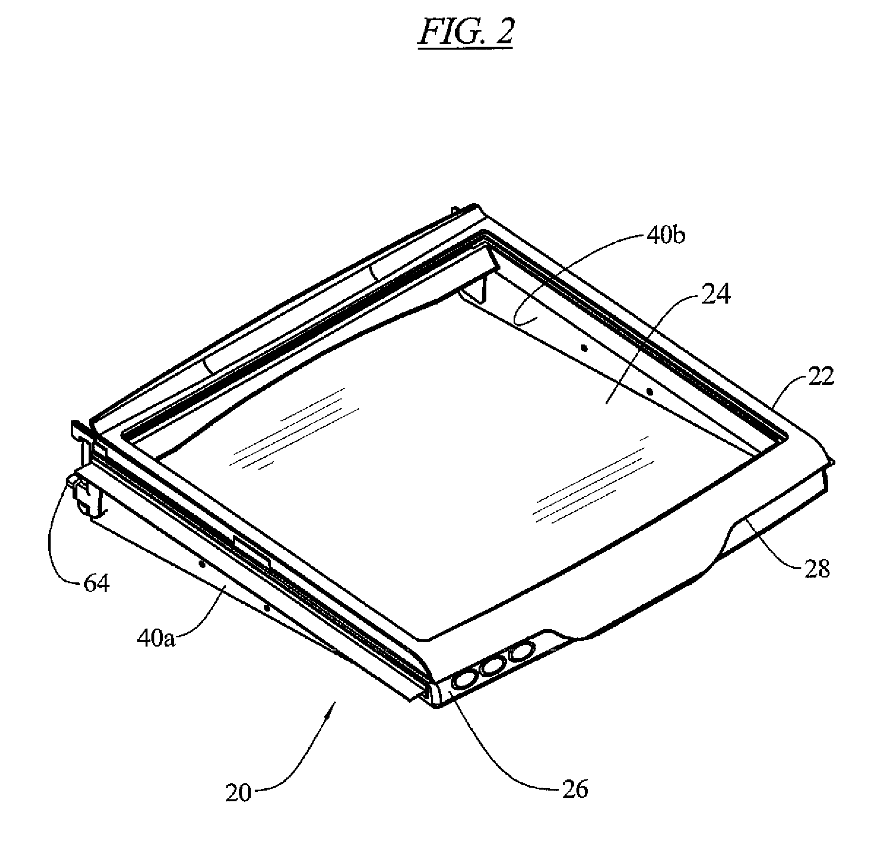 Encapsulated sliding shelf and over-molded frame