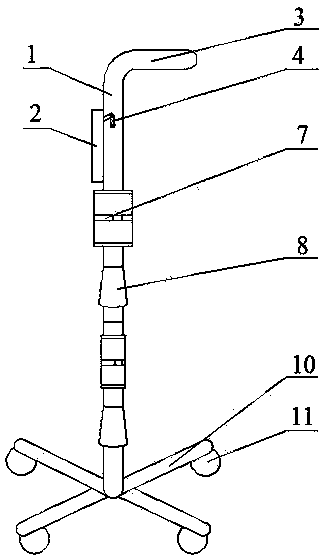 Walking stick type treatment cart