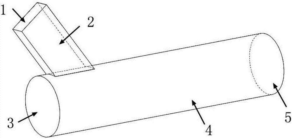 Mode exciter from rectangular waveguide TE&lt;10&gt; mode to round waveguide TE&lt;21&gt; mode and design method