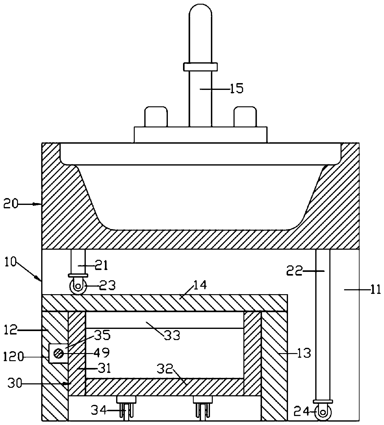 Wash basin capable of being movably unfolded