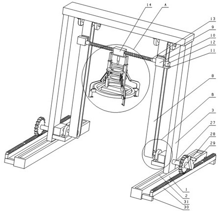 Well lid lifting device for construction