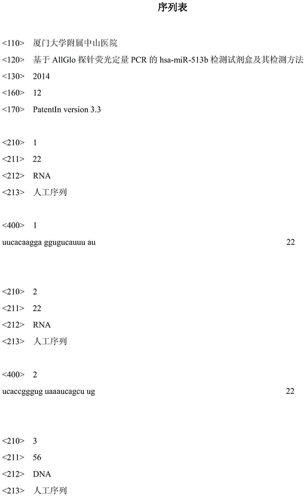 Hsa-mir-513b detection kit and detection method based on allglo probe fluorescence quantitative PCR