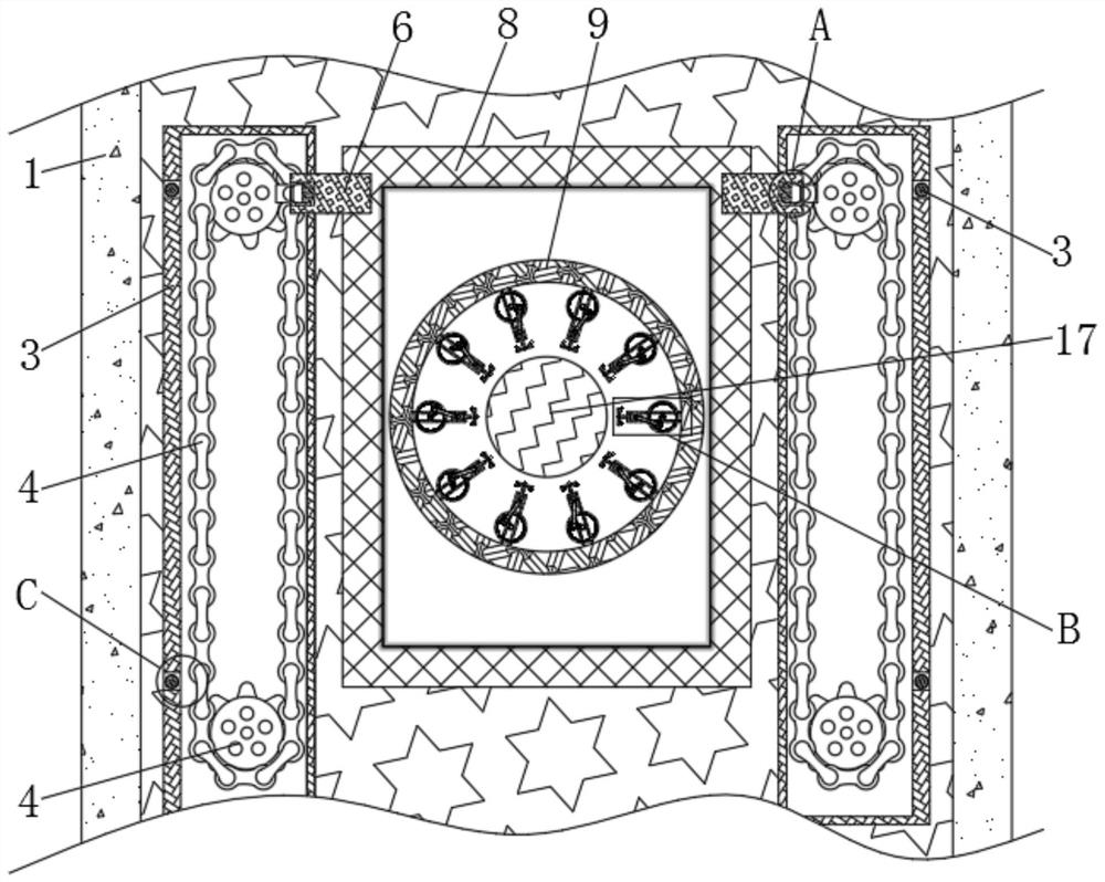 An automatic stationary pallet transport device for a baking oven