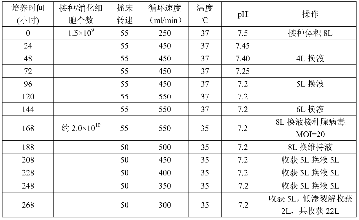 Optimized technological method for amplifying recombinant adenovirus by using bioreactor