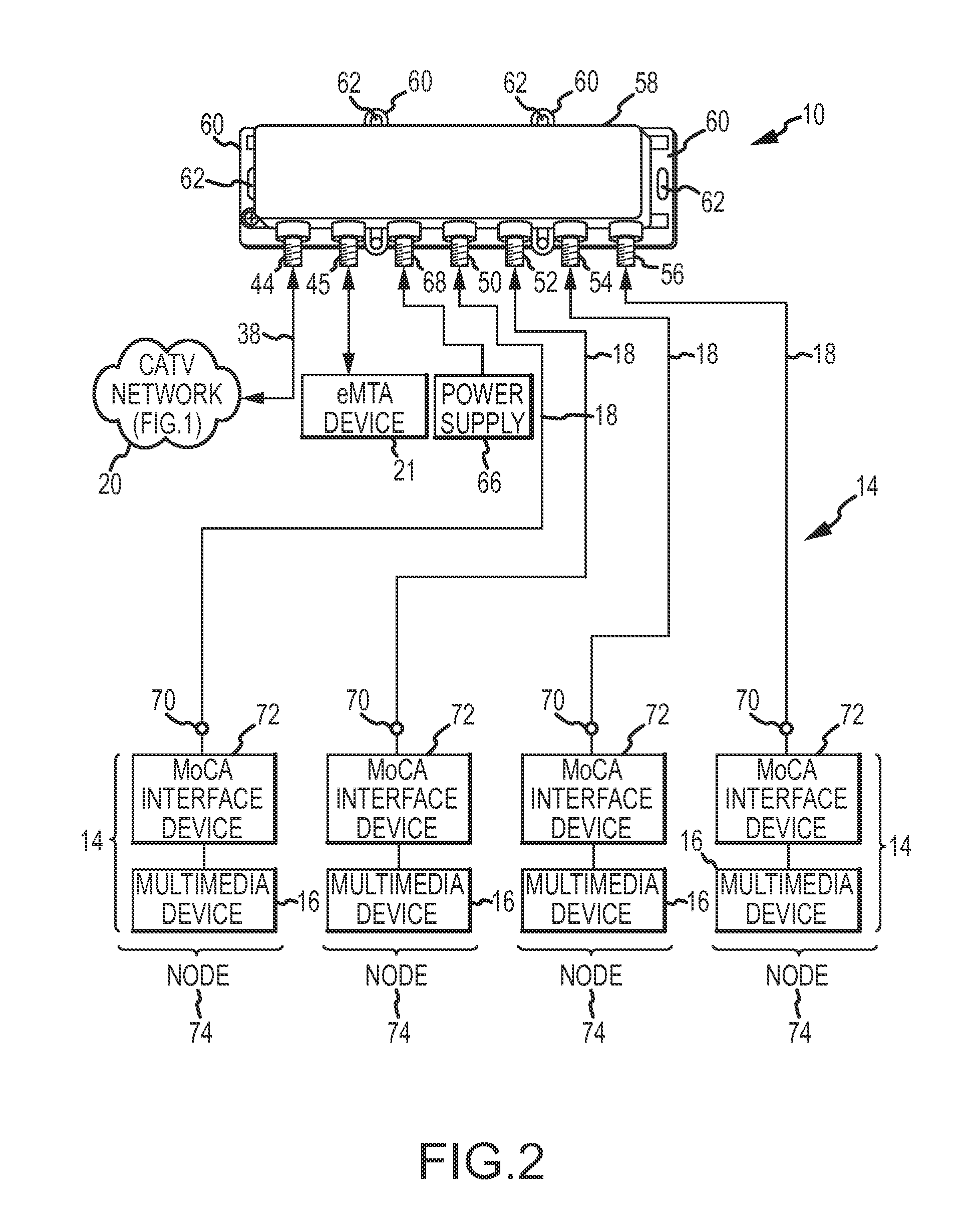 CATV Entry Adapter and Method for Preventing Interference with eMTA Equipment from MoCA Signals