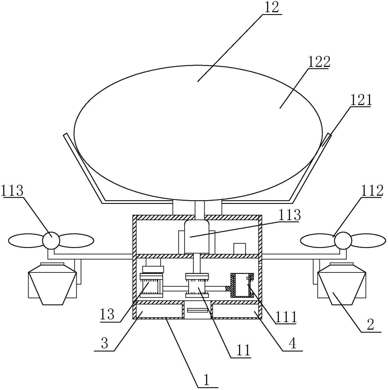 Aircraft for automatically monitoring atmospheric environment and monitoring method