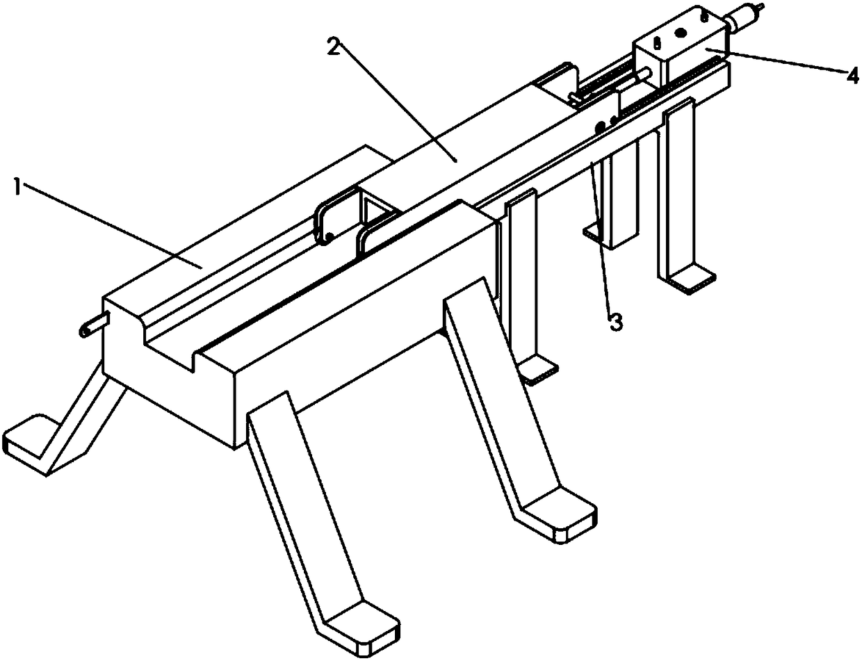 A device for pressing an elevator handrail into a mold