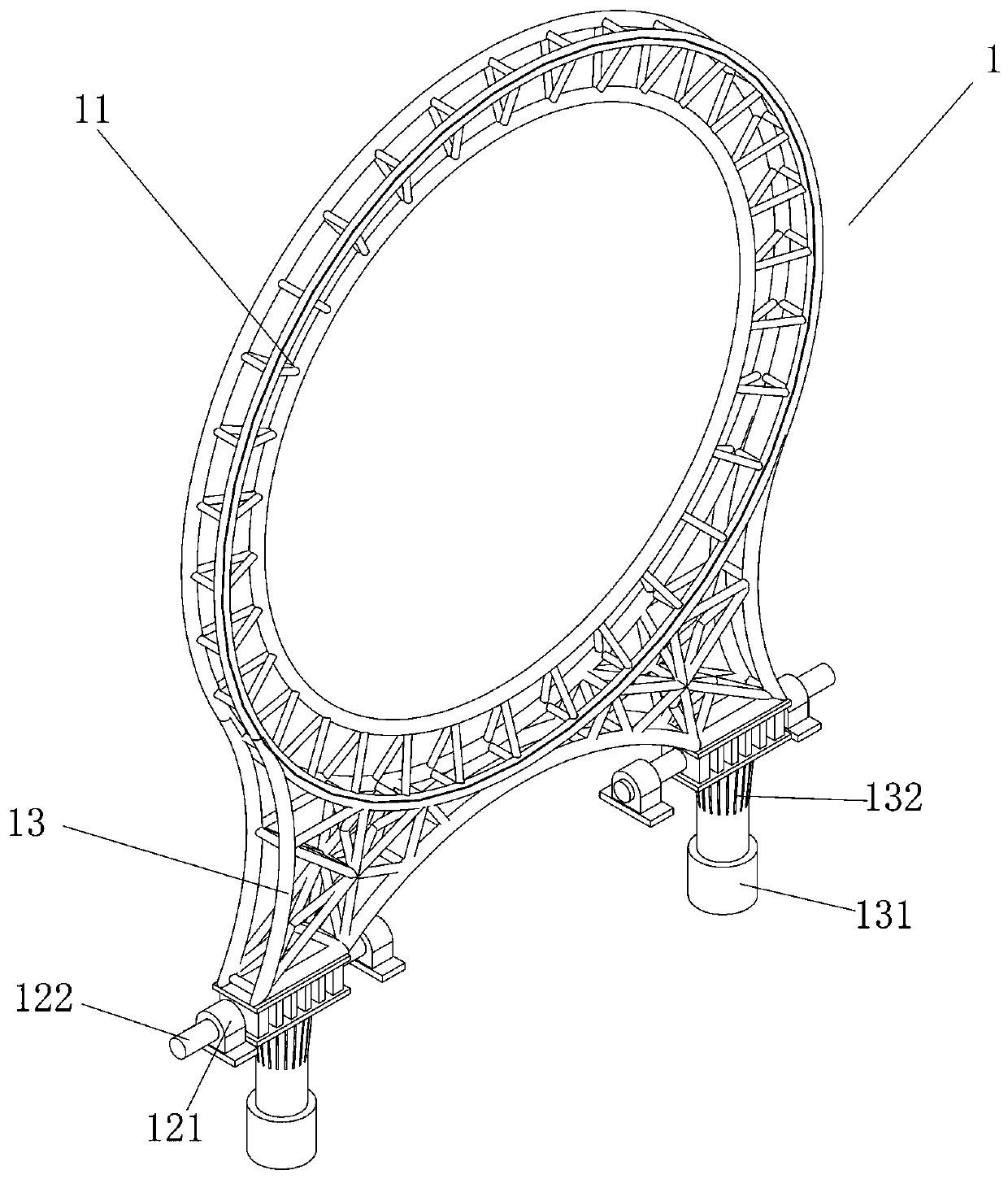 Liftable three-dimensional water curtain device for water show