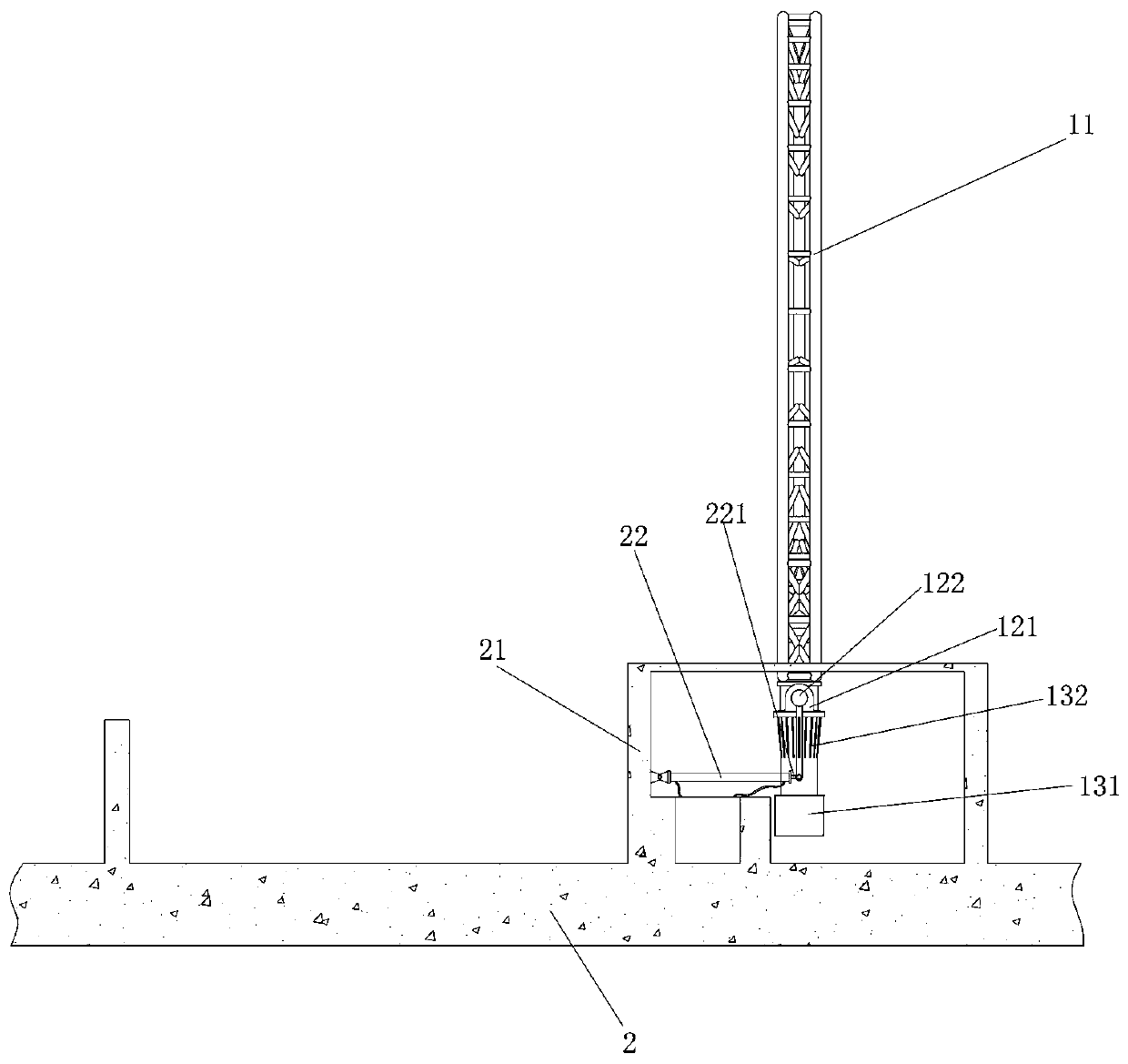 Liftable three-dimensional water curtain device for water show