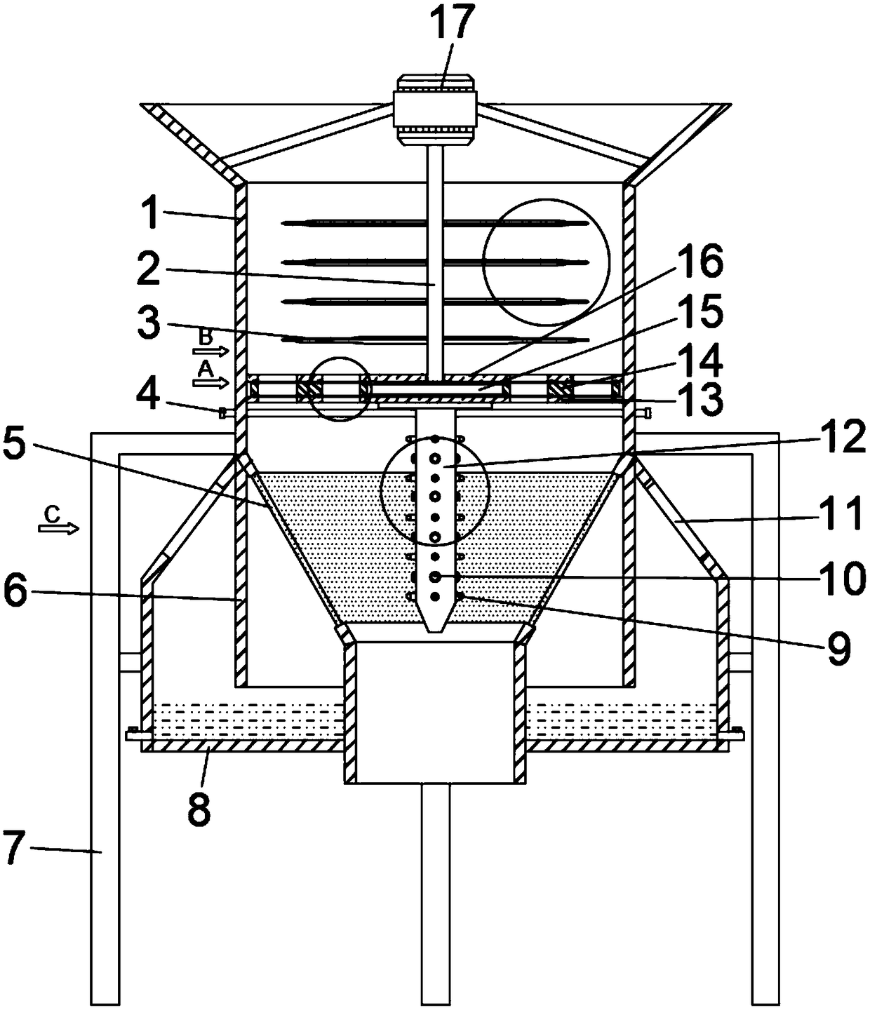 Jet-type disinfection and dust removal equipment for garbage treatment