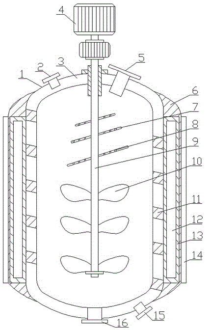 Stirrer for preventing raw material adhesion