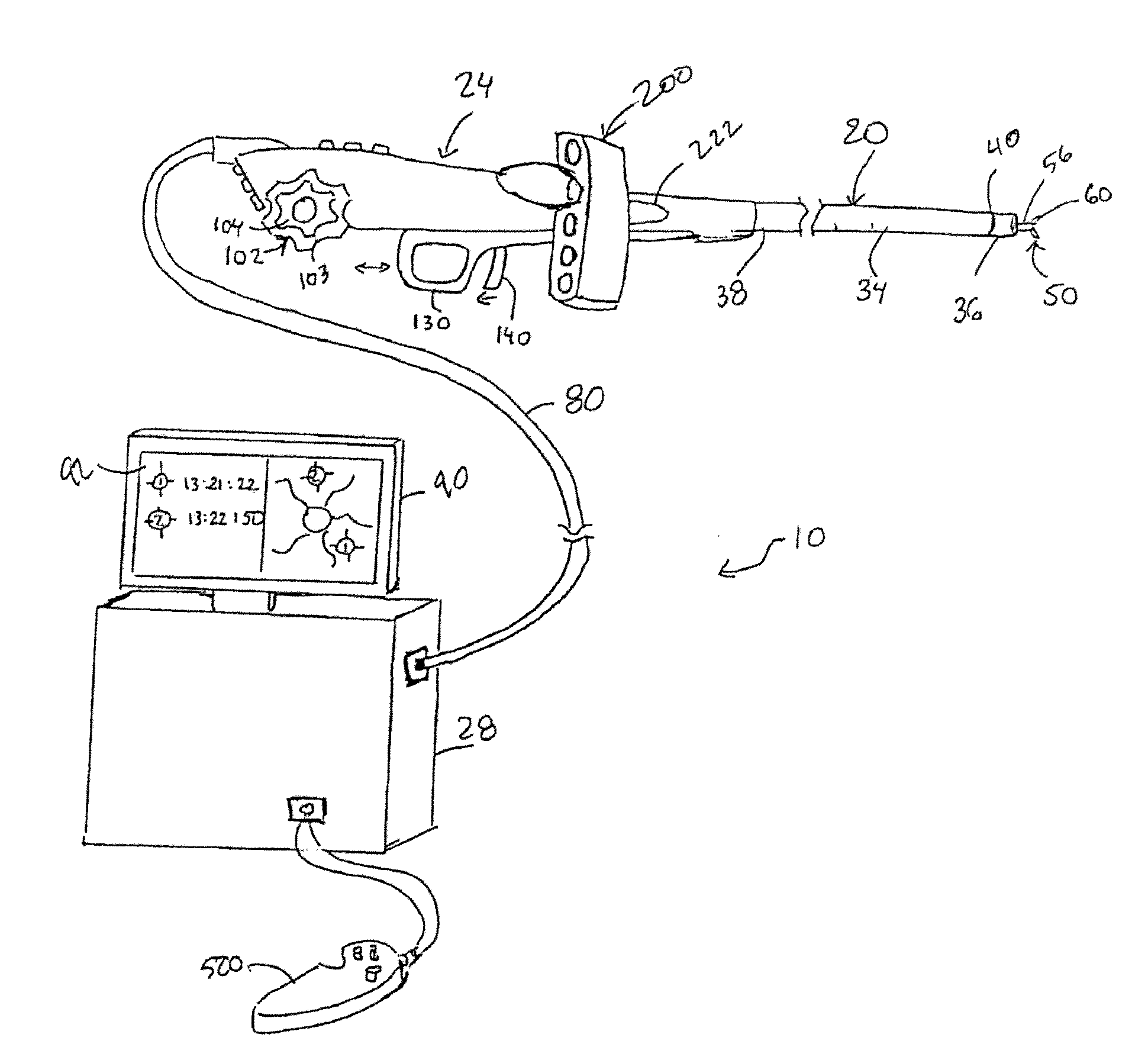 Endoscopic apparatus with integrated multiple biopsy device