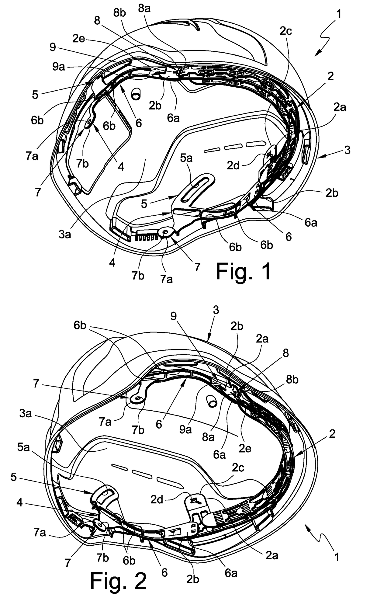 Forehead support band for helmets and helmet provided with such forehead support band