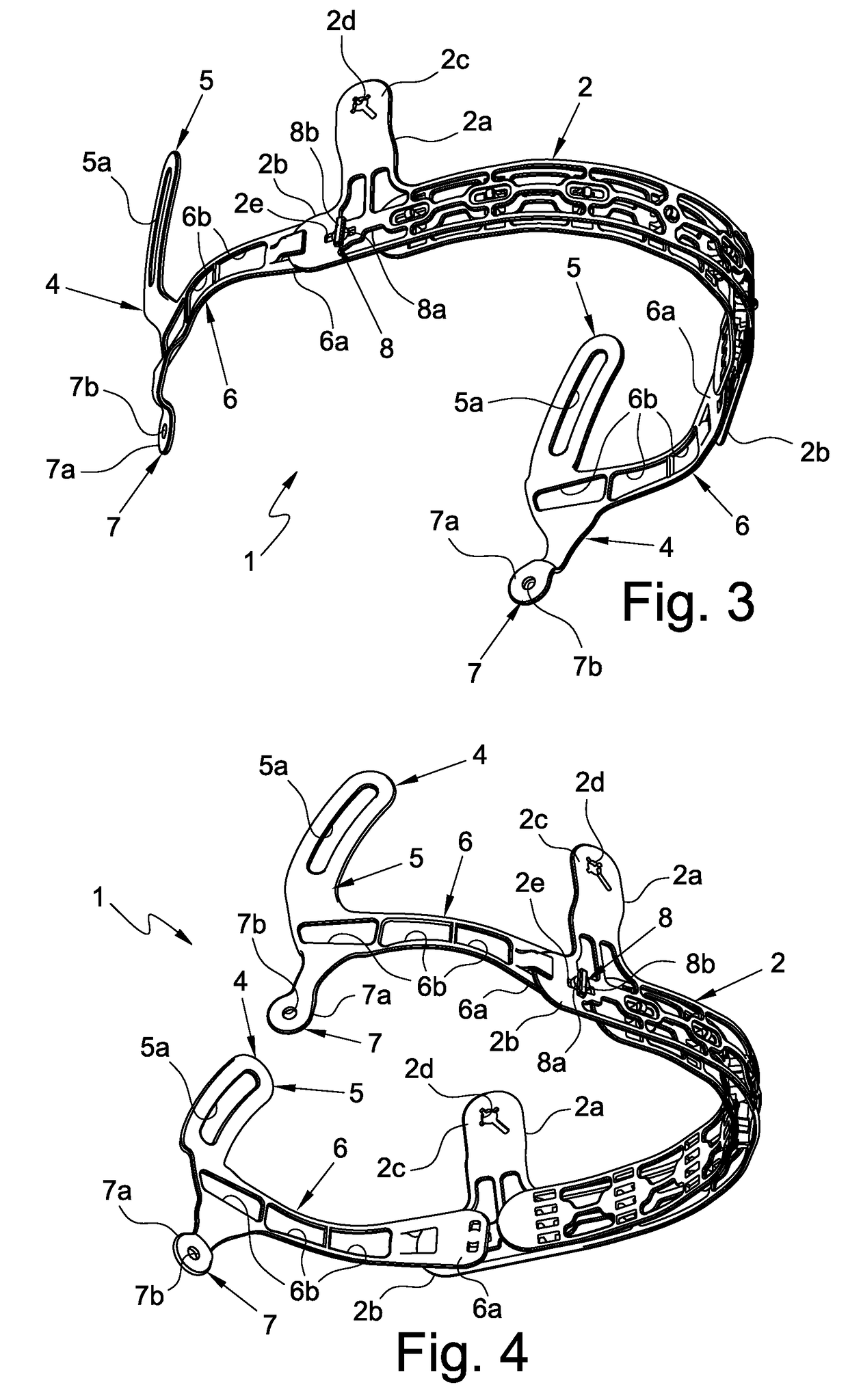 Forehead support band for helmets and helmet provided with such forehead support band