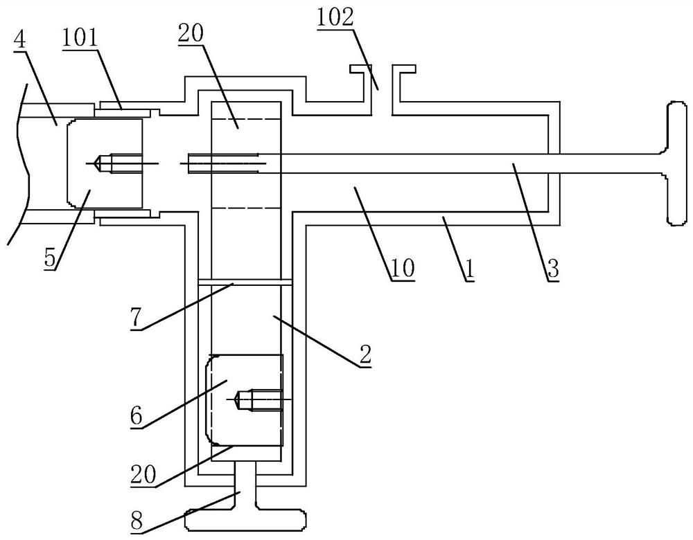 Replacement device for vacuum container suction piston