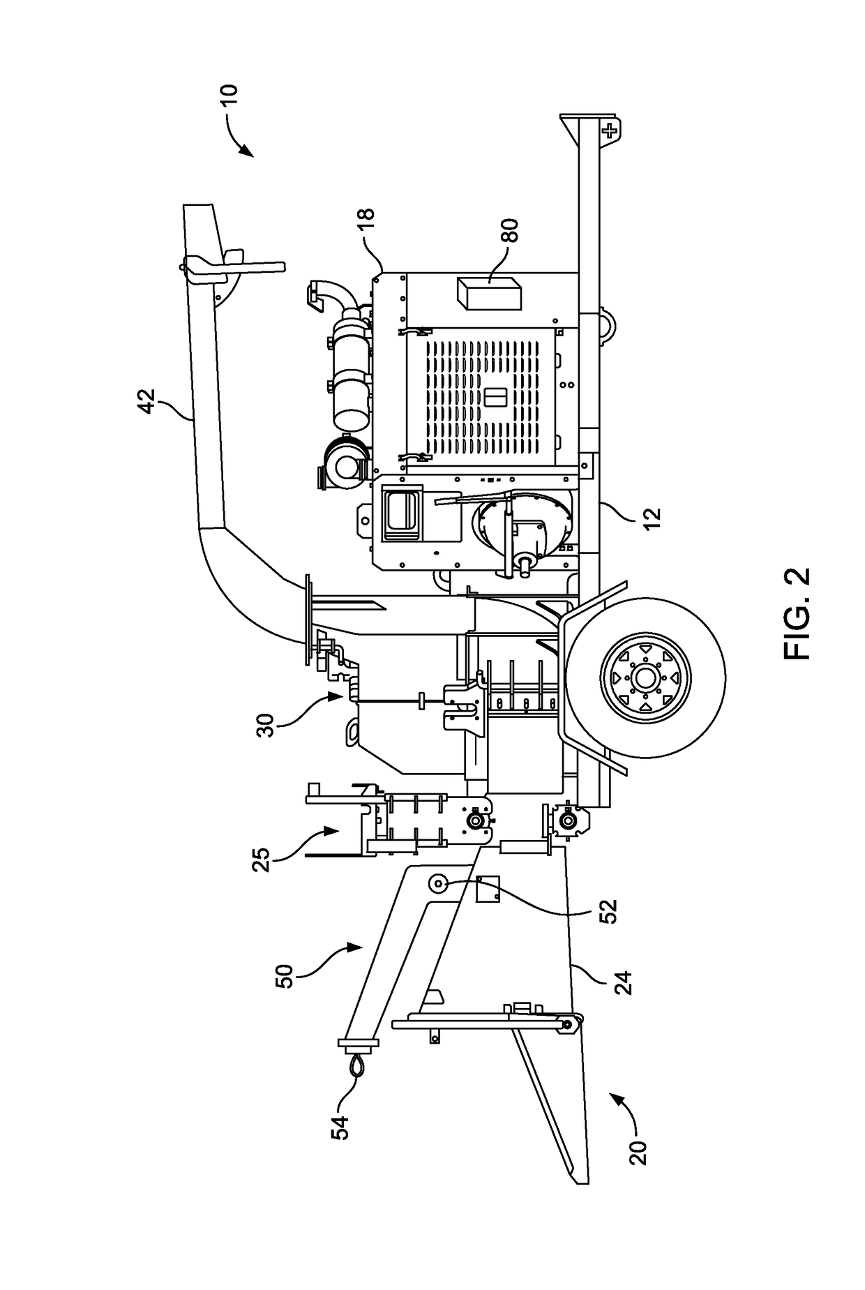 Wood chipper, control system therefor, and method thereof