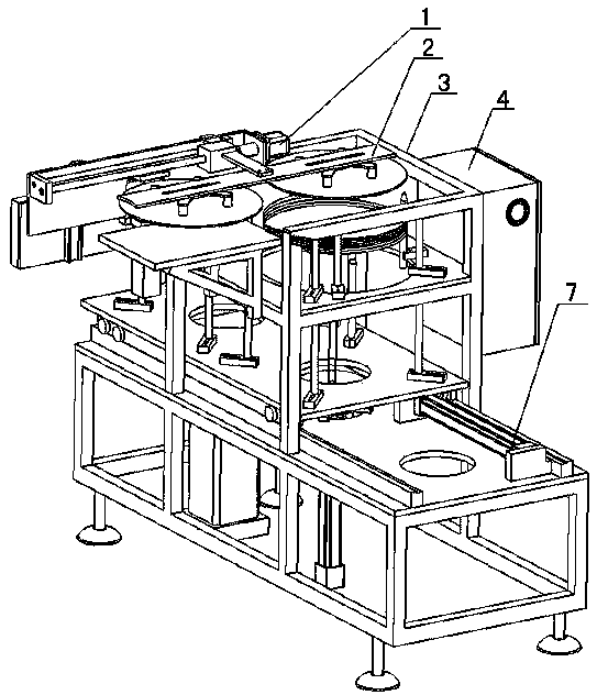 Single-station punching mechanical arm structure