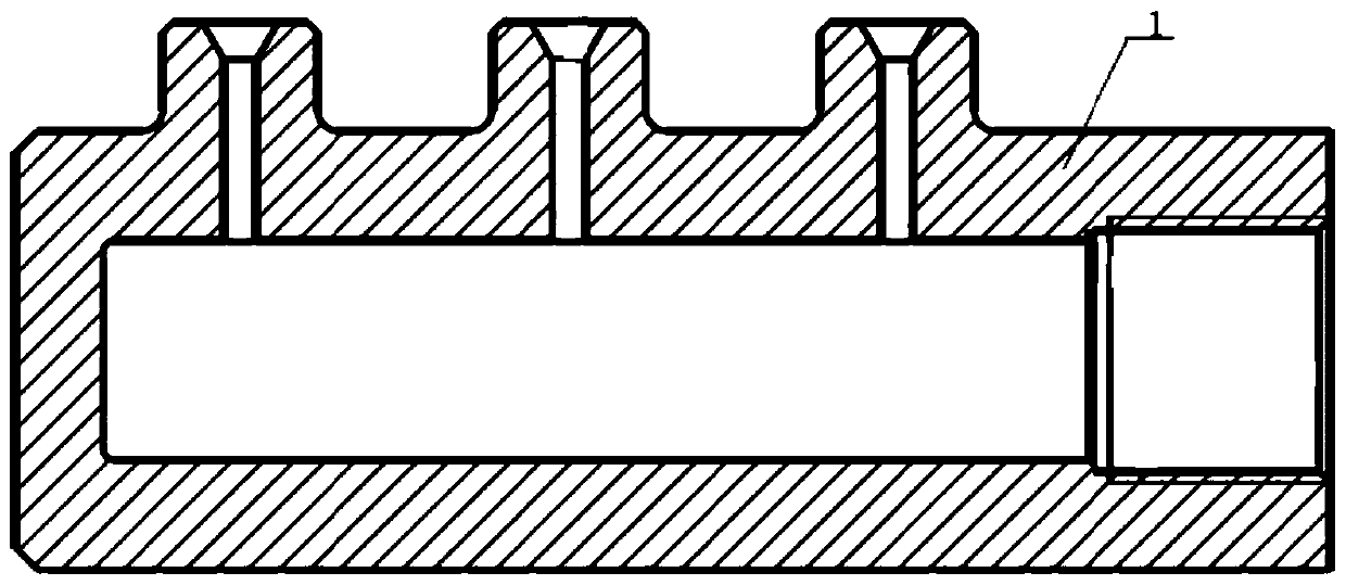 Internal and external double-rail split cavity type high-pressure common-rail pipe