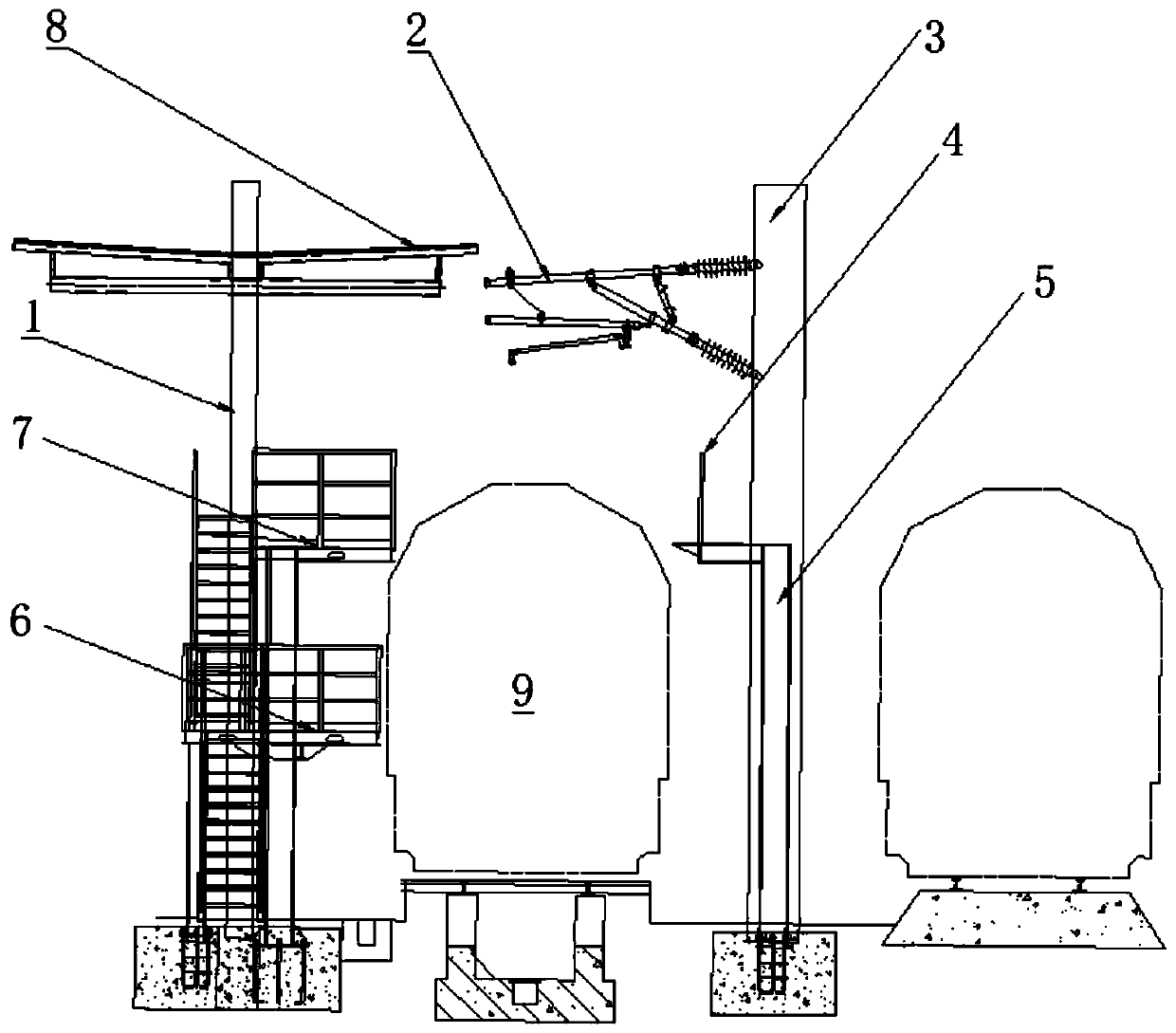 Three-dimensional maintenance operation platform for head car of power centralized motor train unit