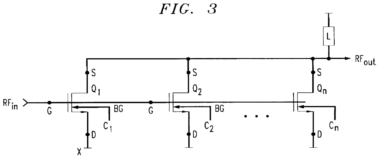 Backgate switched power amplifier