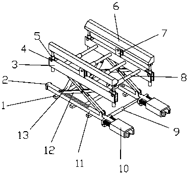 Novel guide rail for replacing pipe jacking machine in relay well and quickly assembling head of pipe jacking machine