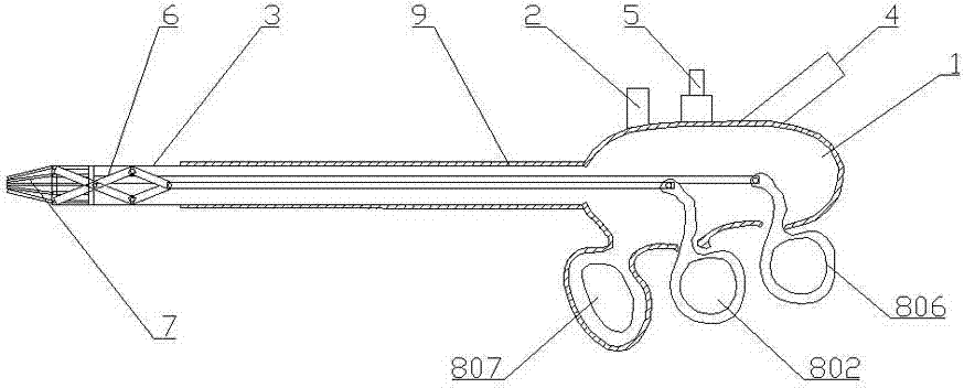 Push type bladder diverticulum calculus removing device