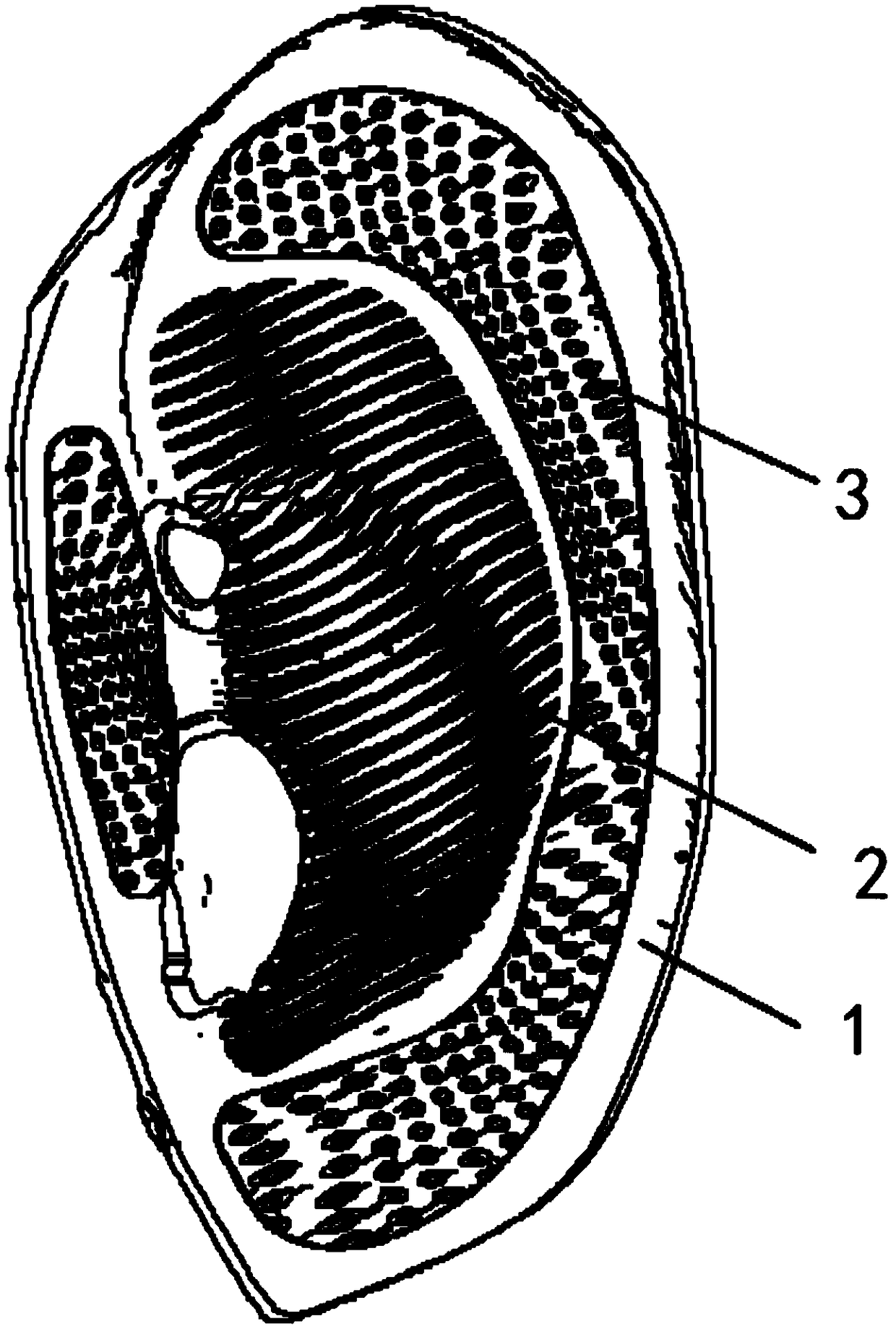 A locally reinforce porous ear bracket and a manufacturing method thereof