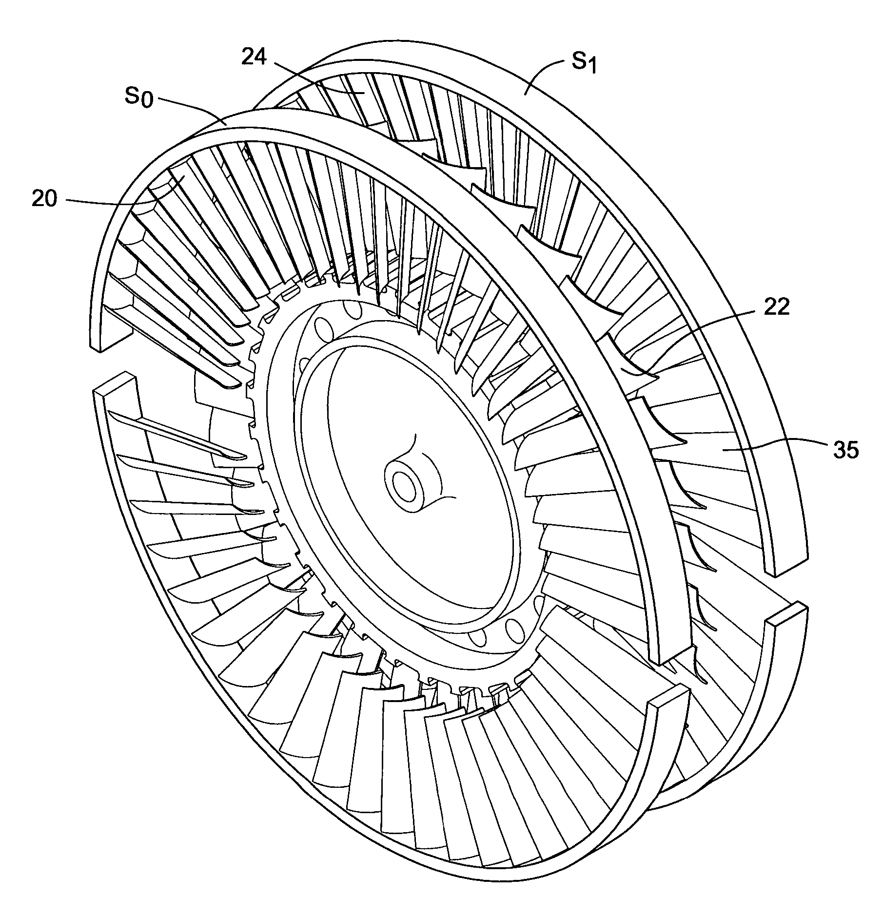 Method of providing non-uniform stator vane spacing in a compressor