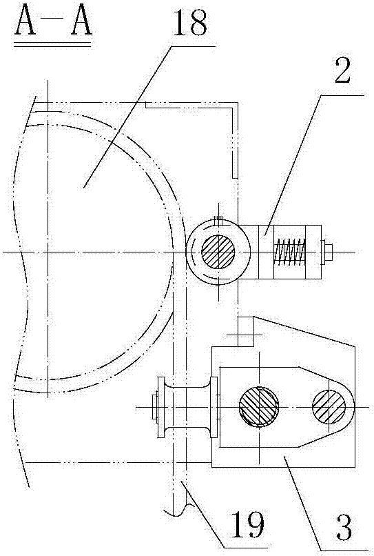 Rope guide with pressing wheel type rope-pressing device and guide rod type thread rope-guiding device