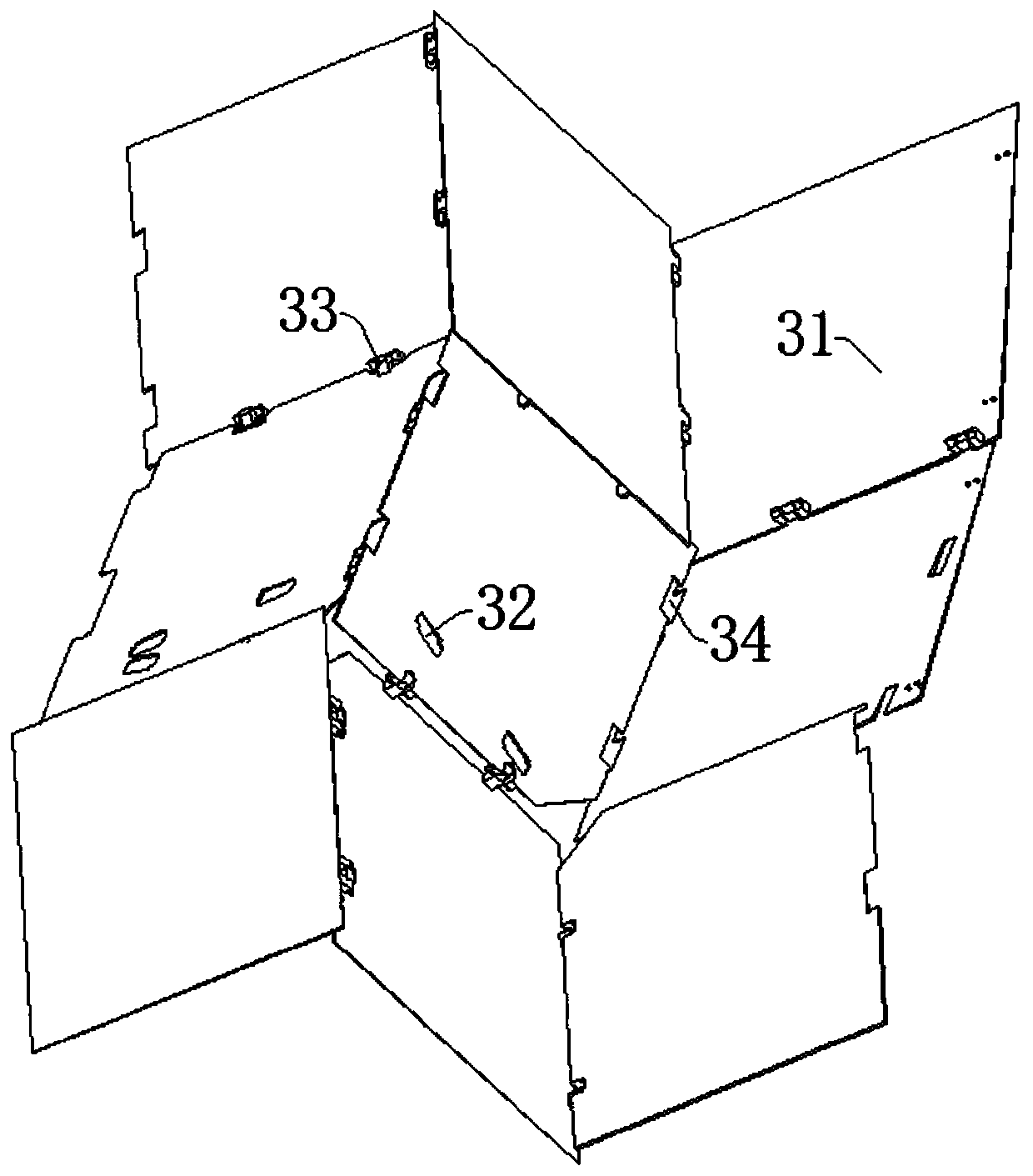 Camouflage net erection and retraction device