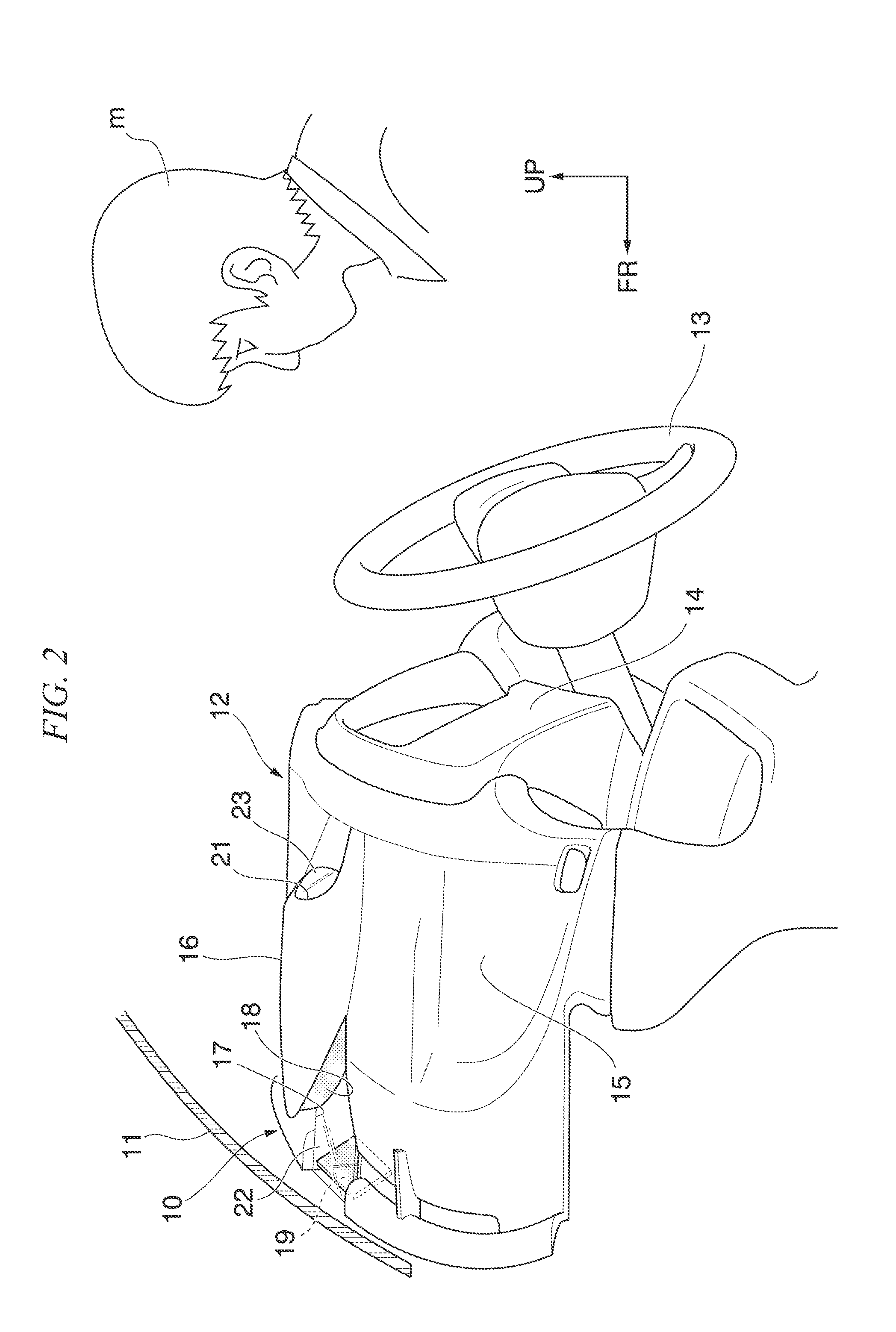 Device for visually confirming forward direction