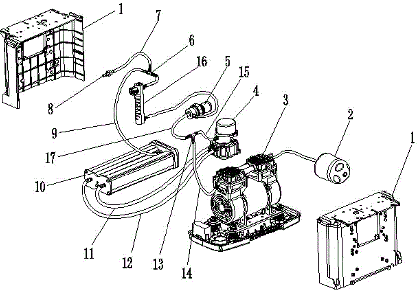 A household oxygen concentrator with double-airway mixed oxygen output and its oxygen production method