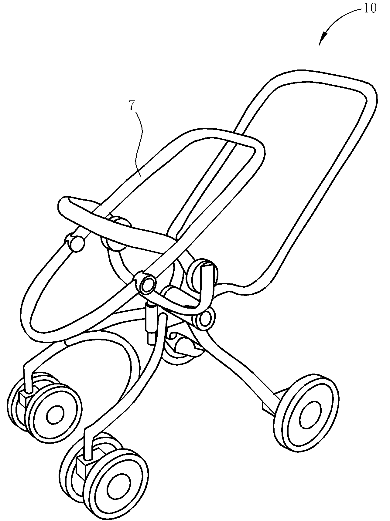 Stroller having a single folding shaft