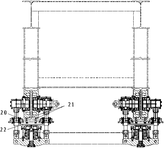 Lower bearing-type wheel rail operation mechanism of electric railway empty coach