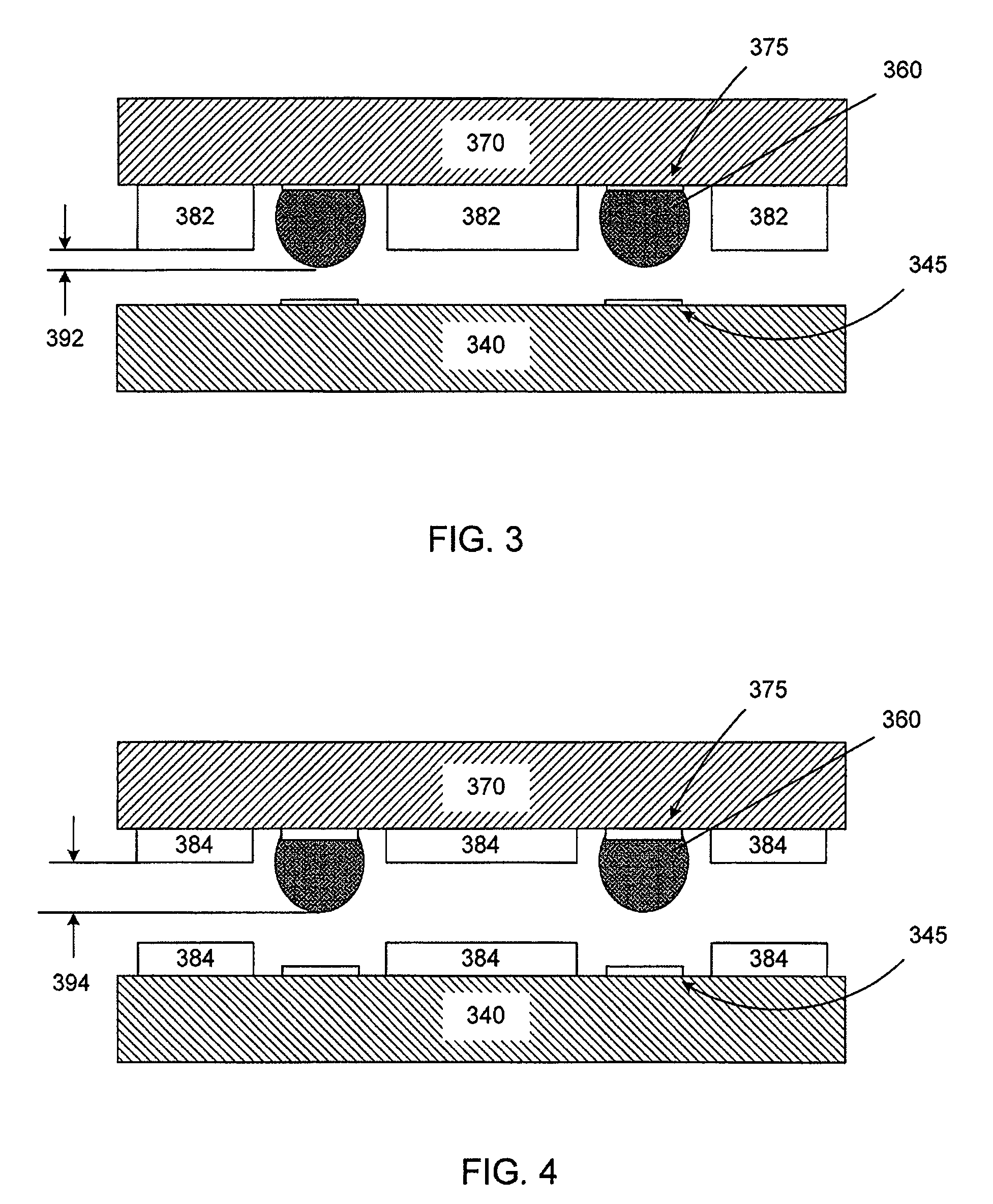 Methods and materials useful for chip stacking, chip and wafer bonding