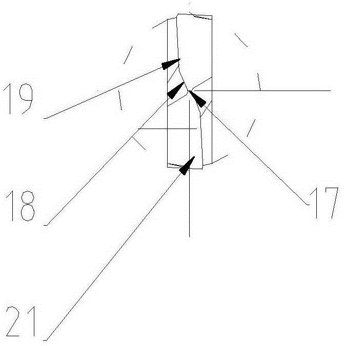 Tooth crown blade locked through double screws in V-shaped positioning groove