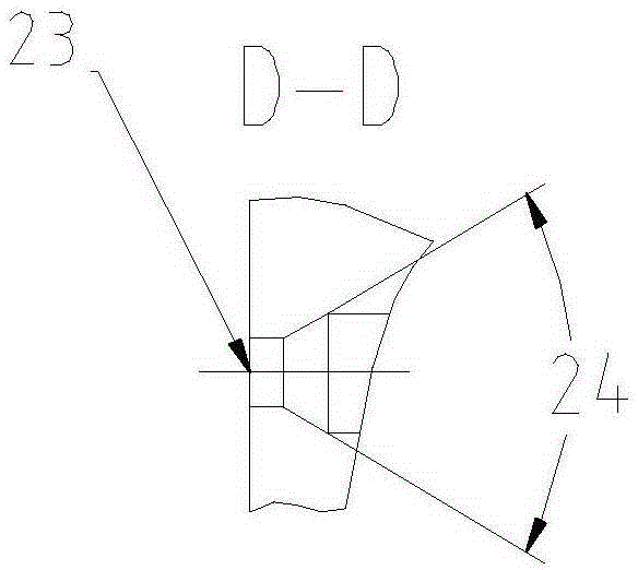 Tooth crown blade locked through double screws in V-shaped positioning groove