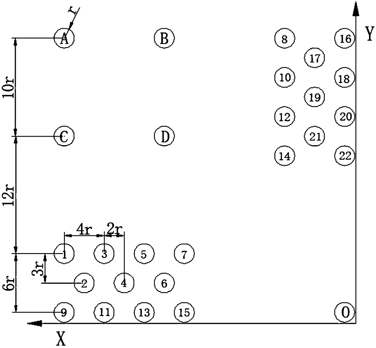 Point-like distribution cooperation coding sign and identification and positioning method