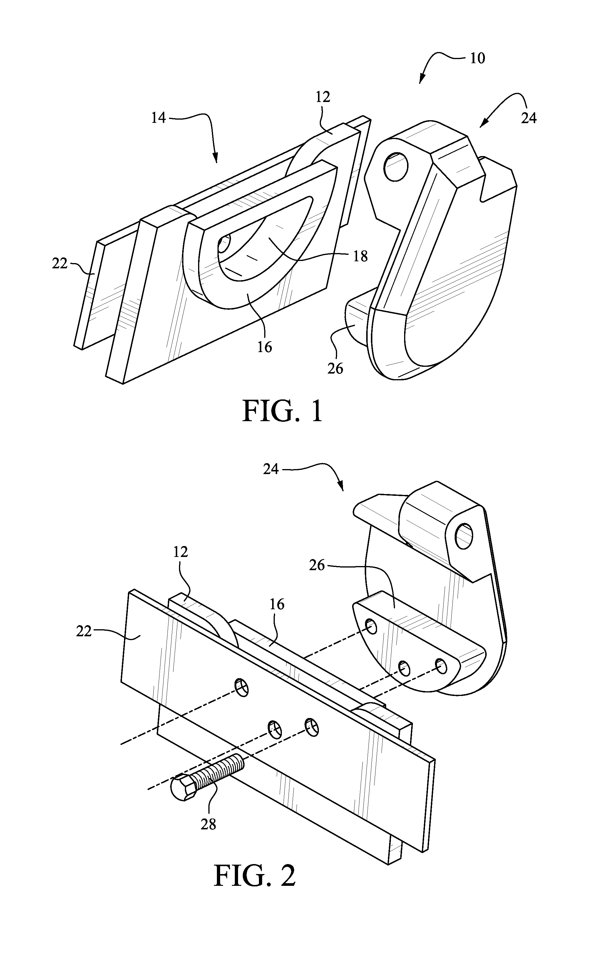 Hinge pocket for glass windshield