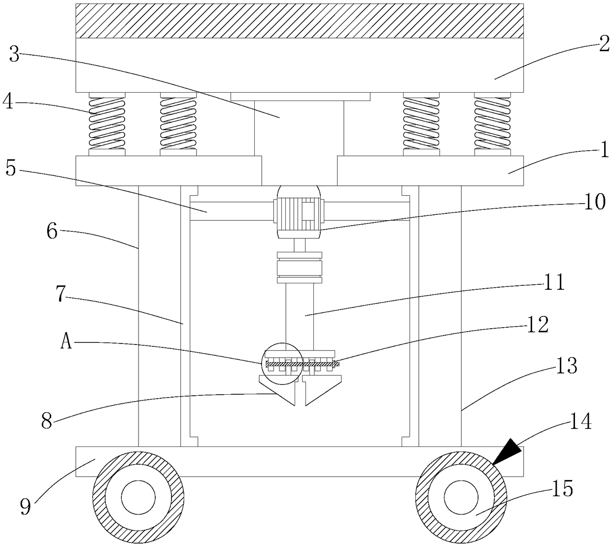 Nursery stock planting hole digger with tires provided with protection tracks