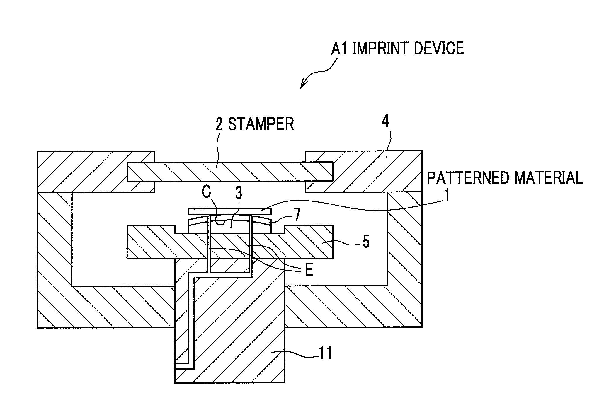 Imprint device and microstructure transfer method