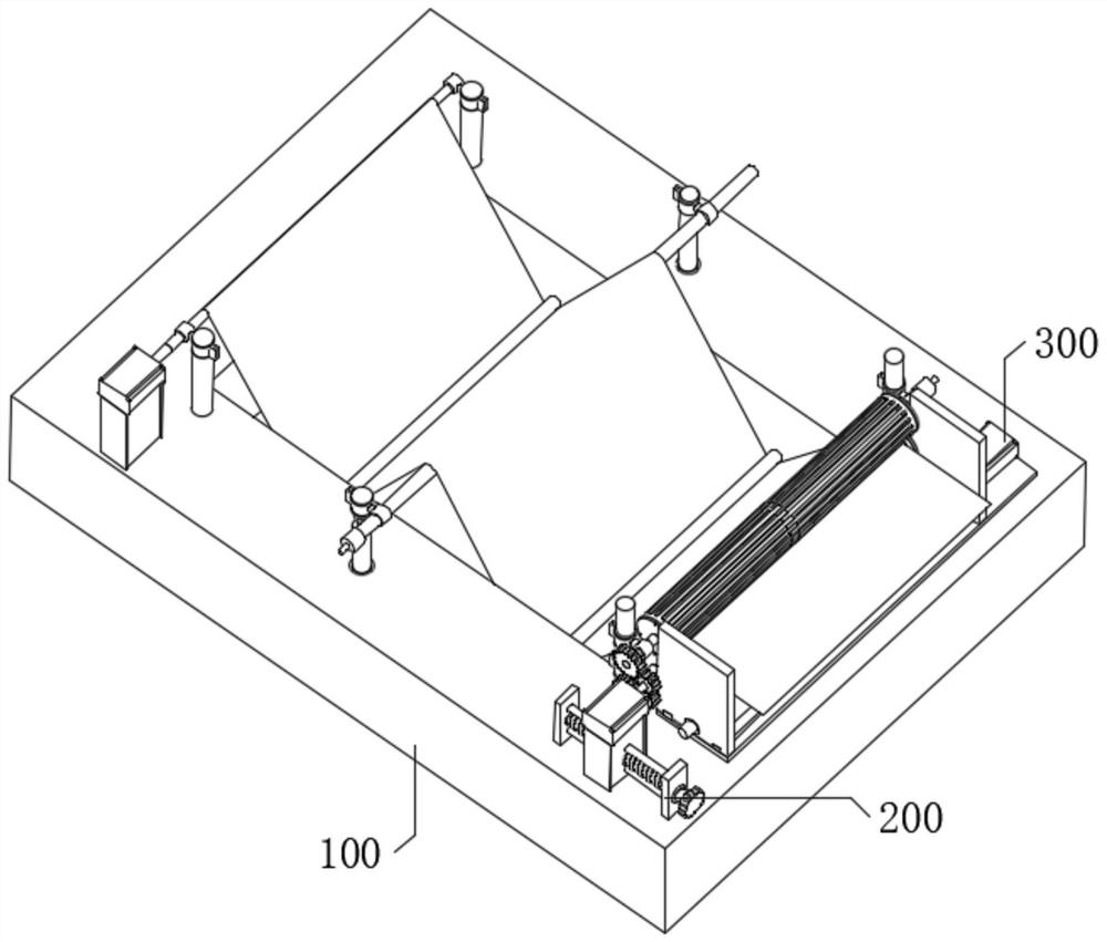 Raw material continuous dyeing device for garment production