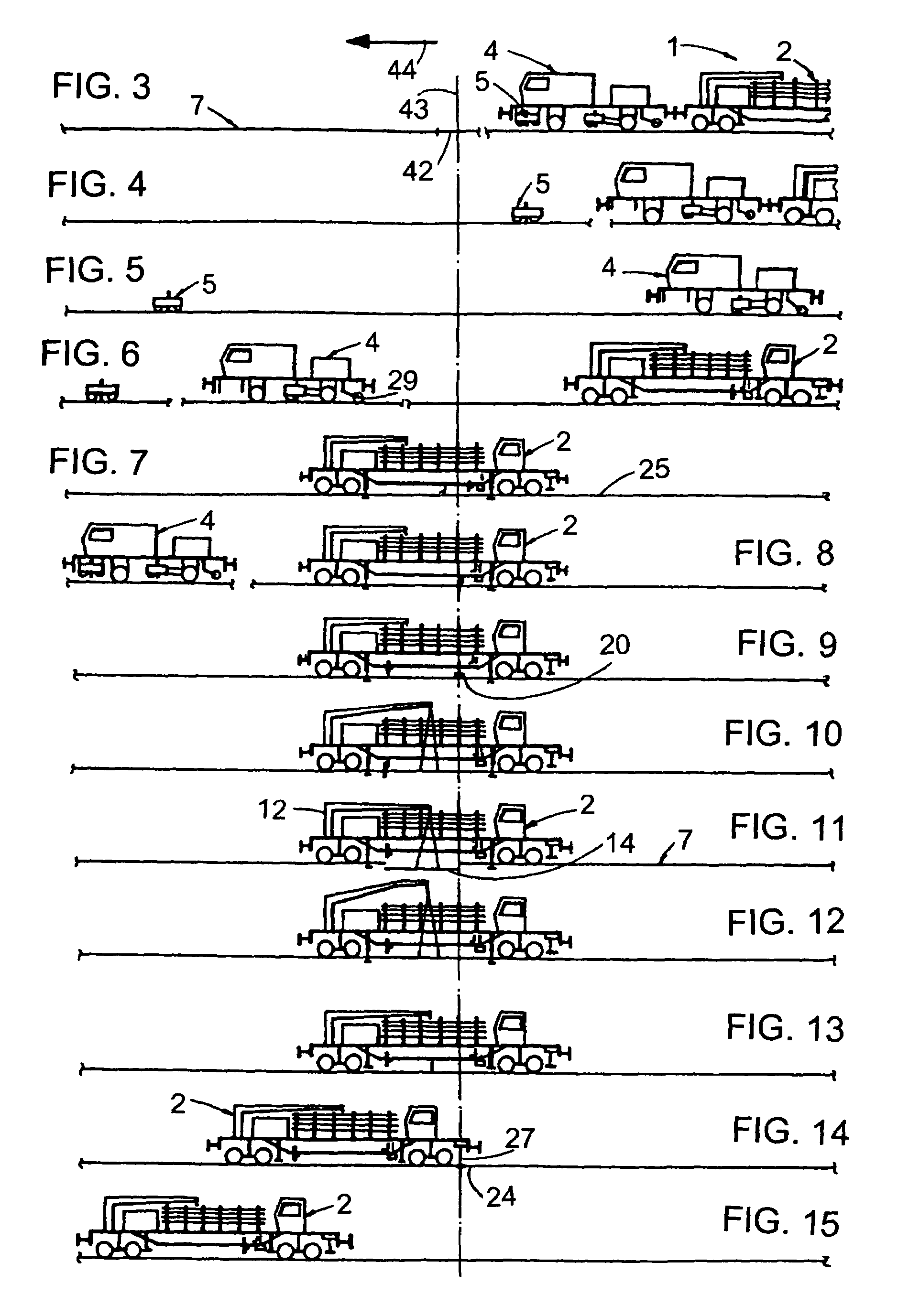 Method and machine for replacing damaged rail sections of a track